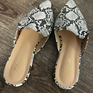 Snakeskin Mules